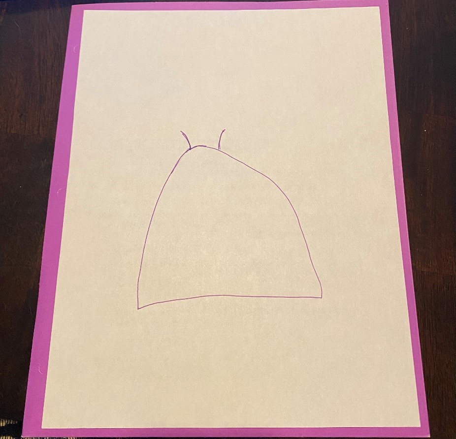 Basic monster shape drawn on paper